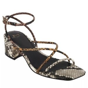 Marc Fisher SnakePrint Sandals with Crisscross Straps, size 8